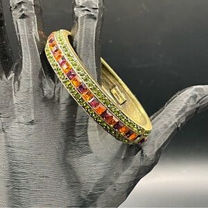 Heidi Daus NWOT"Bursting With Color"Bangle Bracelet Brilliant Swarovski Crystals